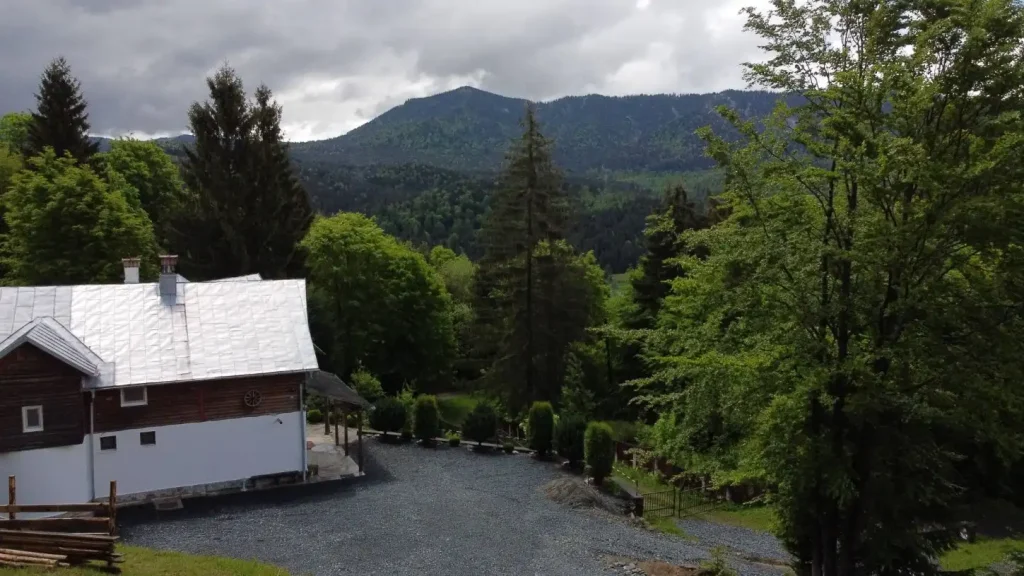 cazare colibita in padure, cu ciubar jacuzzi, acces la lac