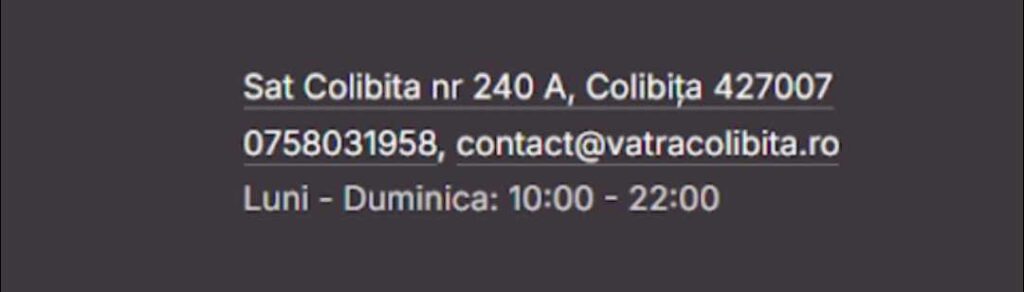 Adresa, contact și program la Restaurantul Vatra Colibița